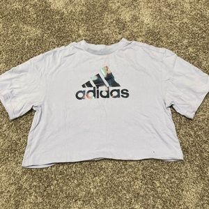 ADIDAS CROPPED PURPLE TEE SHIRT